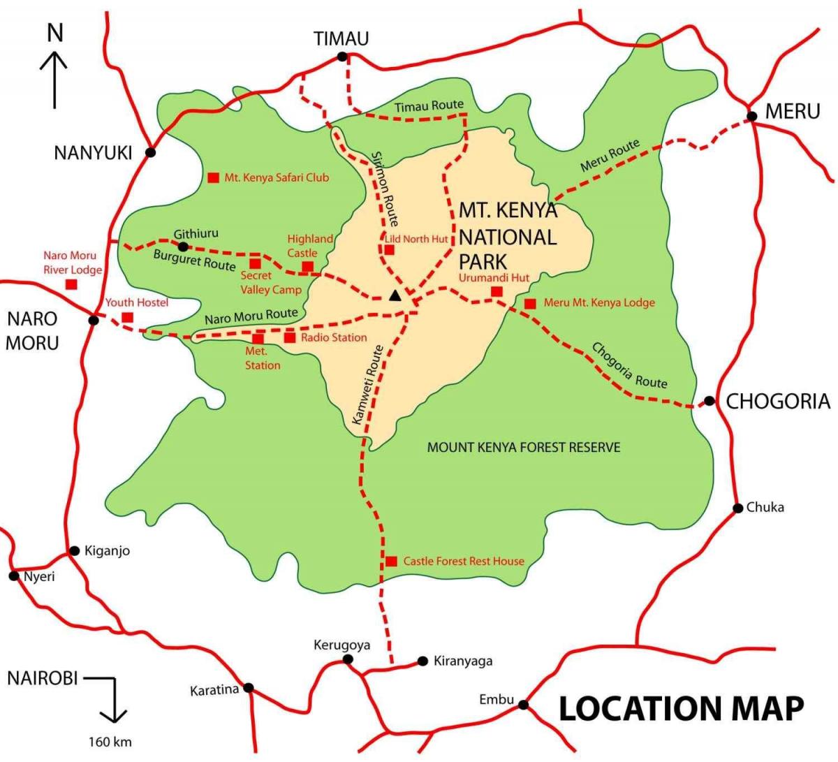 خريطة جبل كينيا