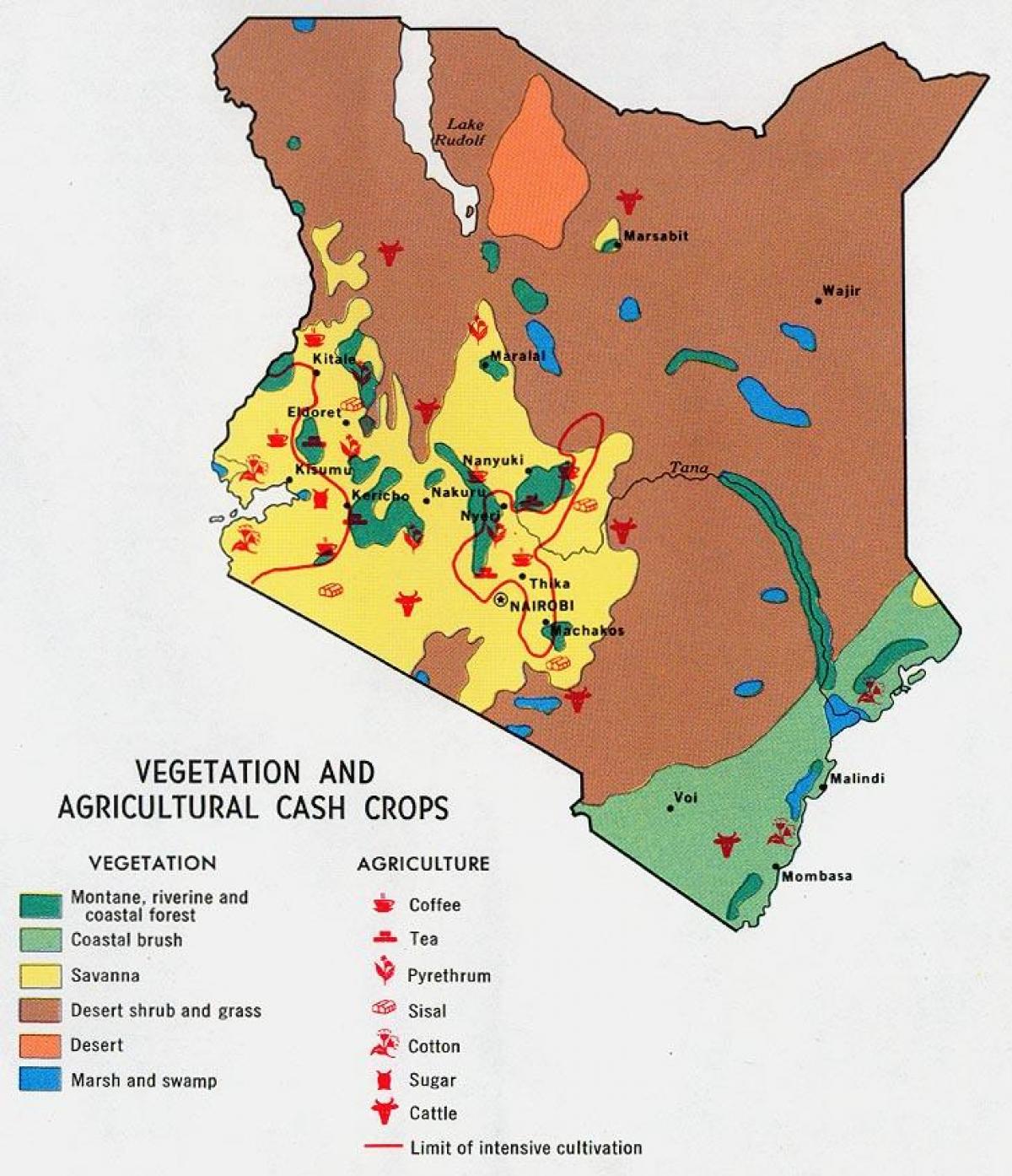 خريطة كينيا الموارد الطبيعية