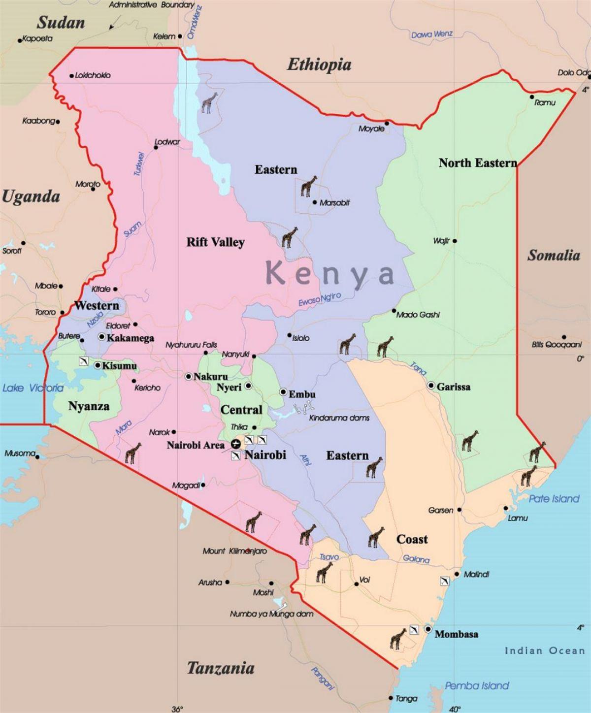 خريطة كينيا