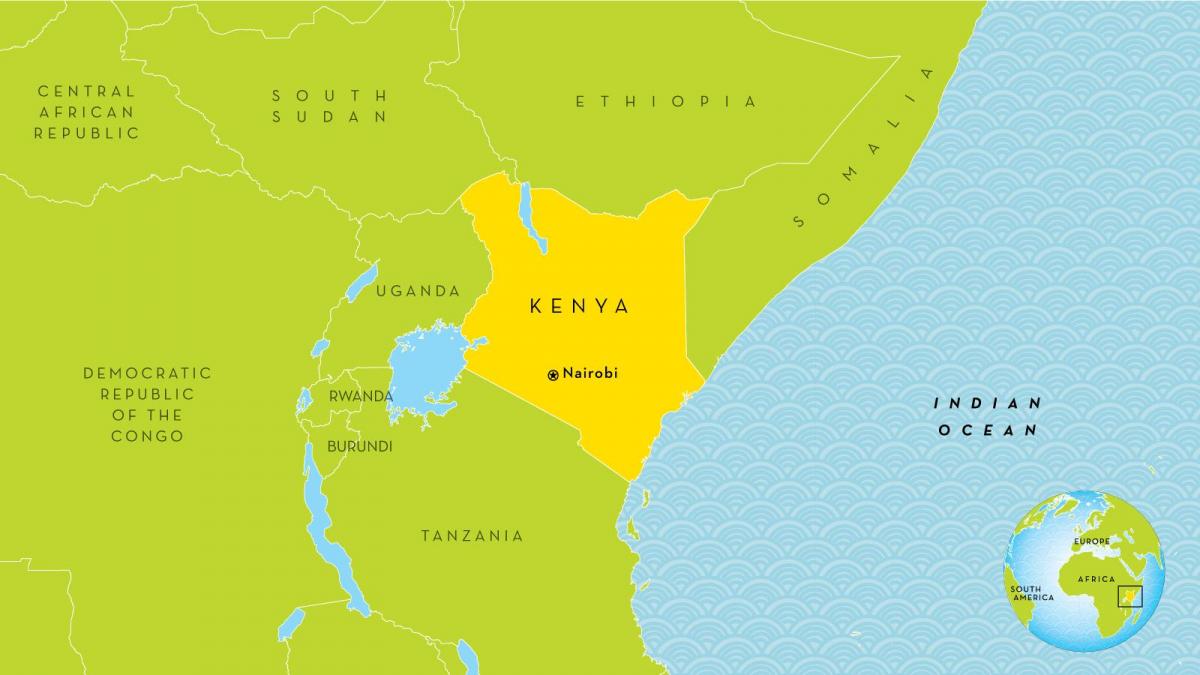 نيروبي-كينيا على الخريطة