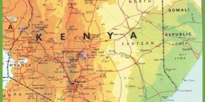 كينيا خريطة شبكة الطرق