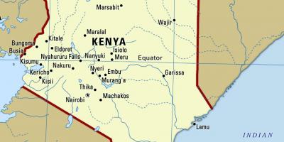خريطة كينيا مع المدن